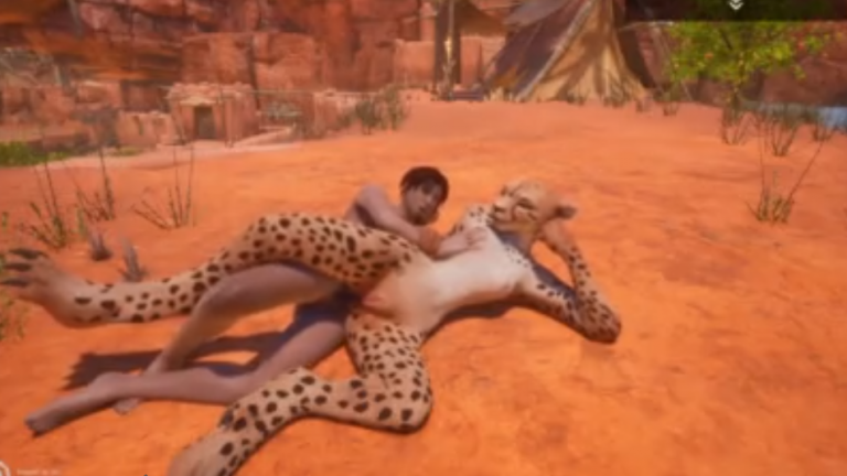 Watch A Cheetah/Furry Woman Get Some