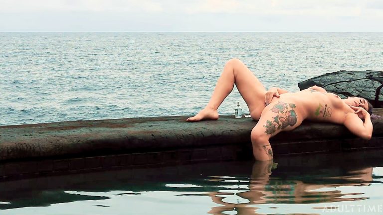 Cat Asstrophe Squirts During Her Sexy Swimming Pool Solo Over at Model Time