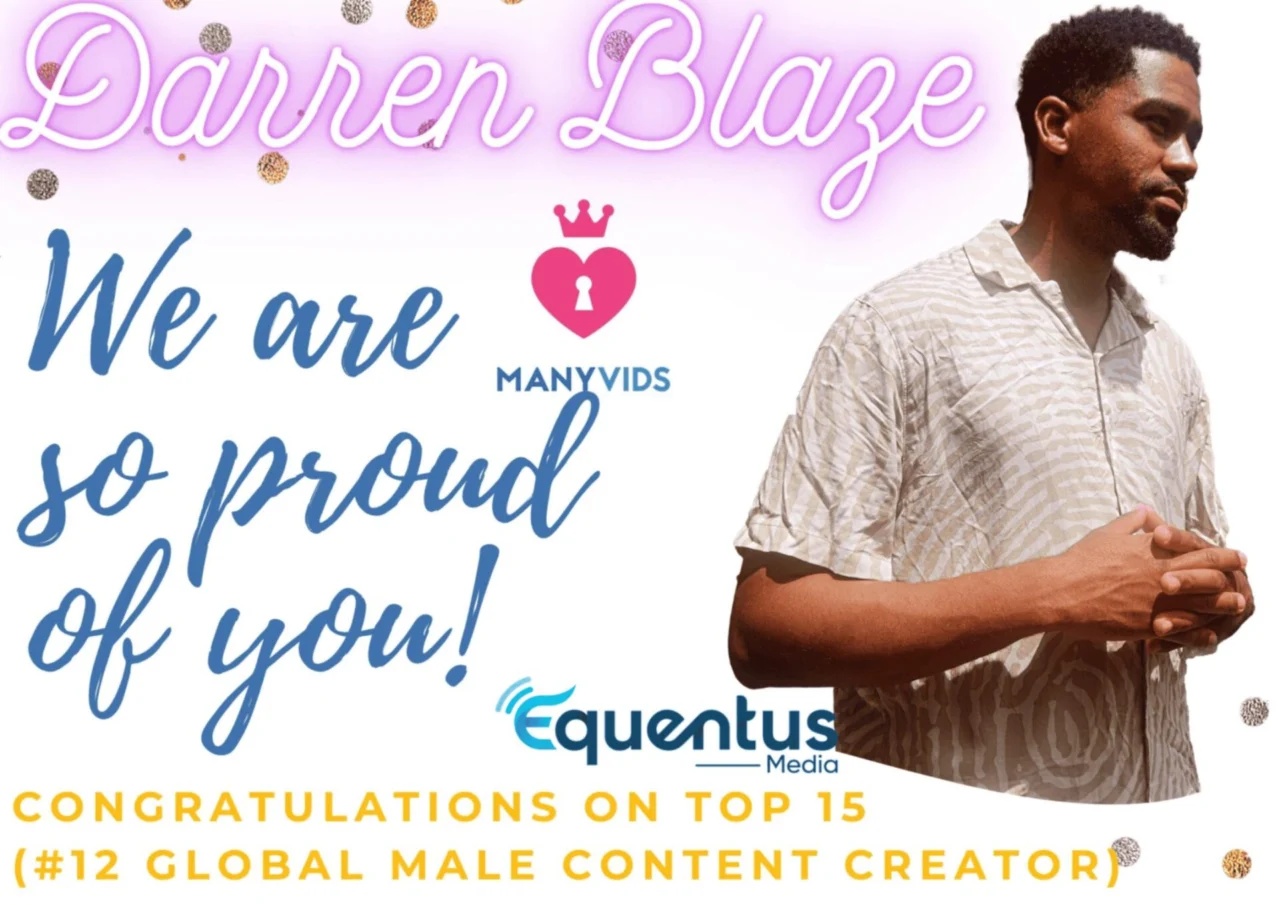 Darren Blaze Rockets into Manyvids Top 15 After Inking Deal with Equentus Media