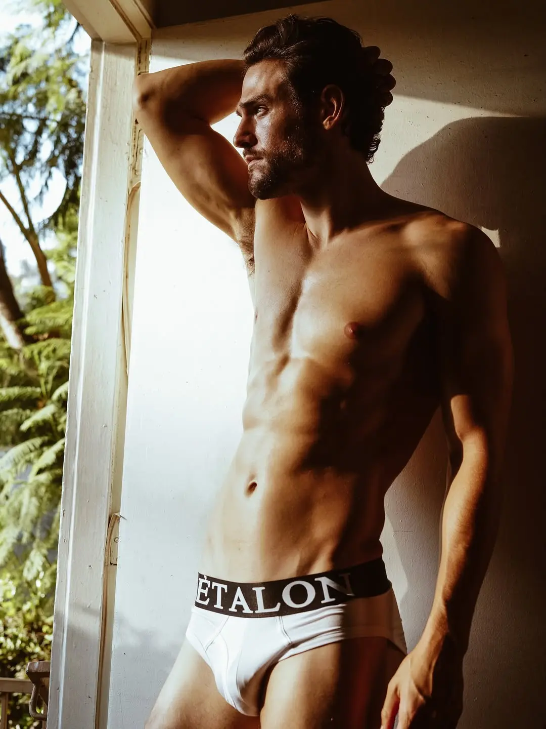 lean male model in underwear pic