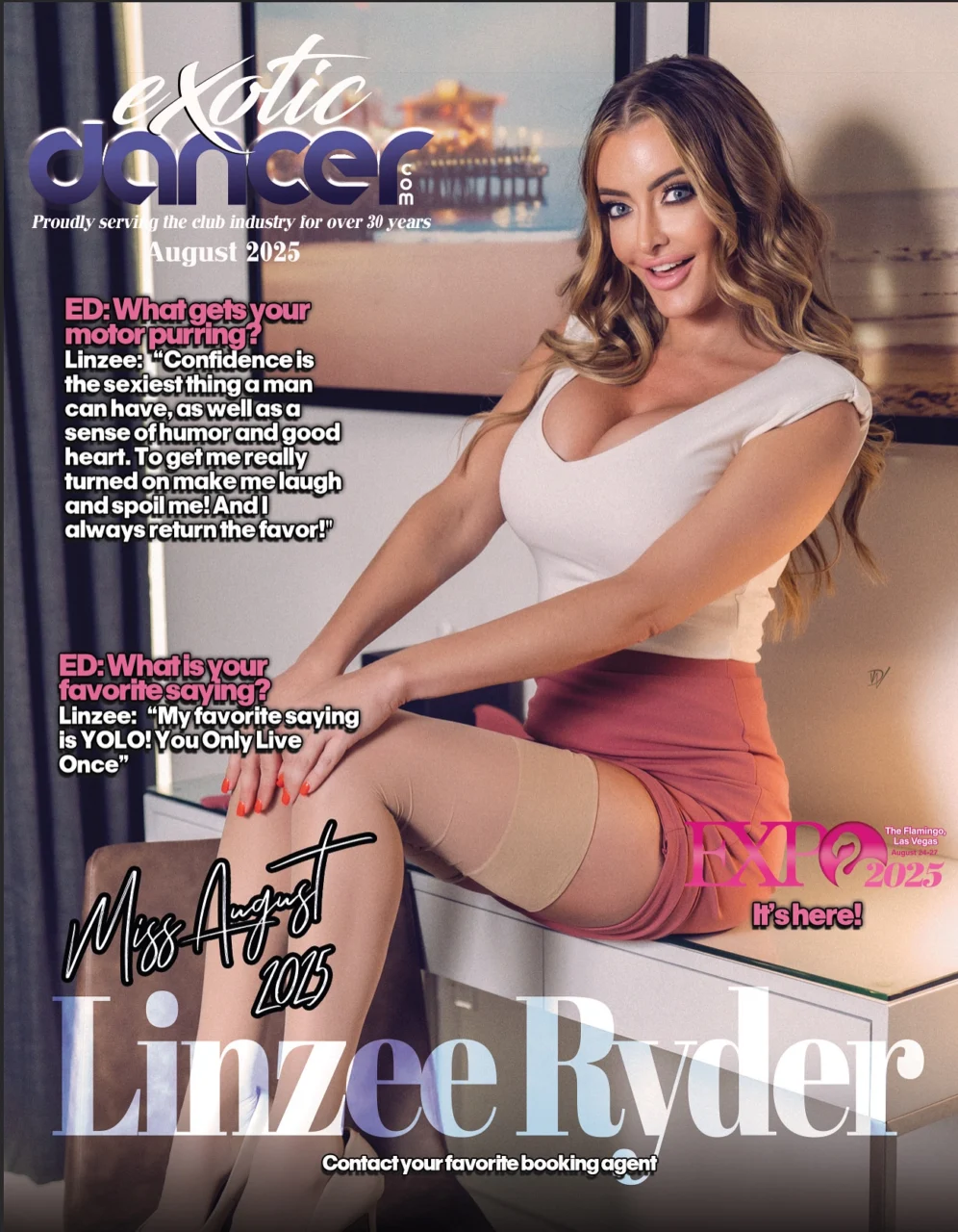 Linzee Ryder Named Exotic Dancer Magazine’s Miss August 2025