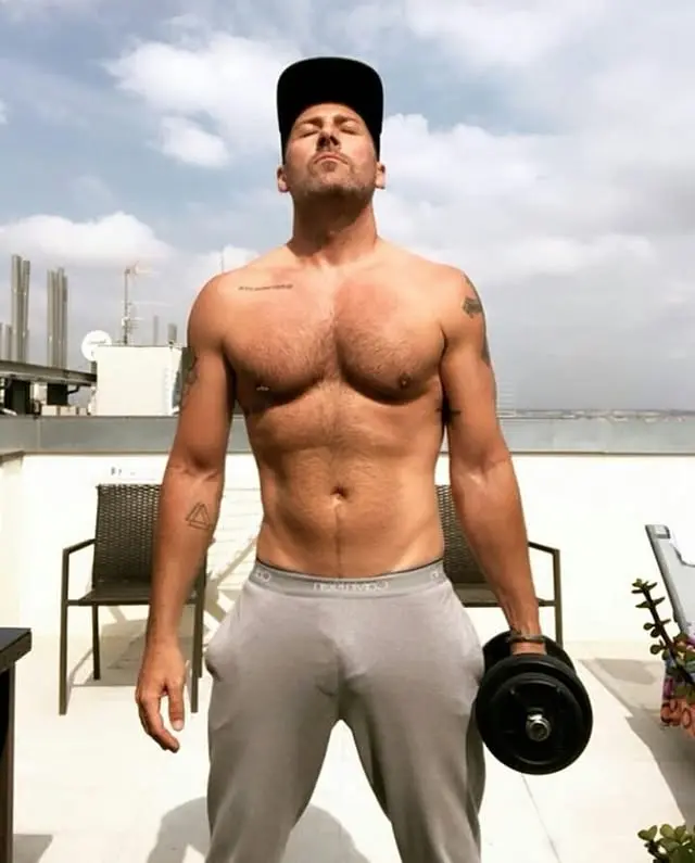 male in grey sweatpants