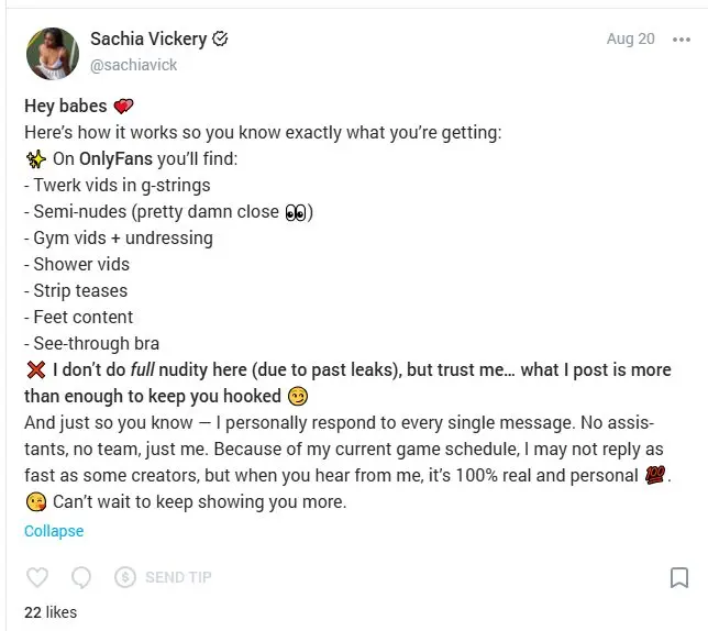 Tennis Player Sachia Vickery Defends OnlyFans Account as U.S. Open Qualifiers Begin