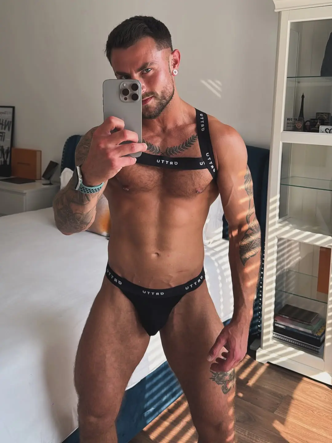 muscle model in a jockstrap