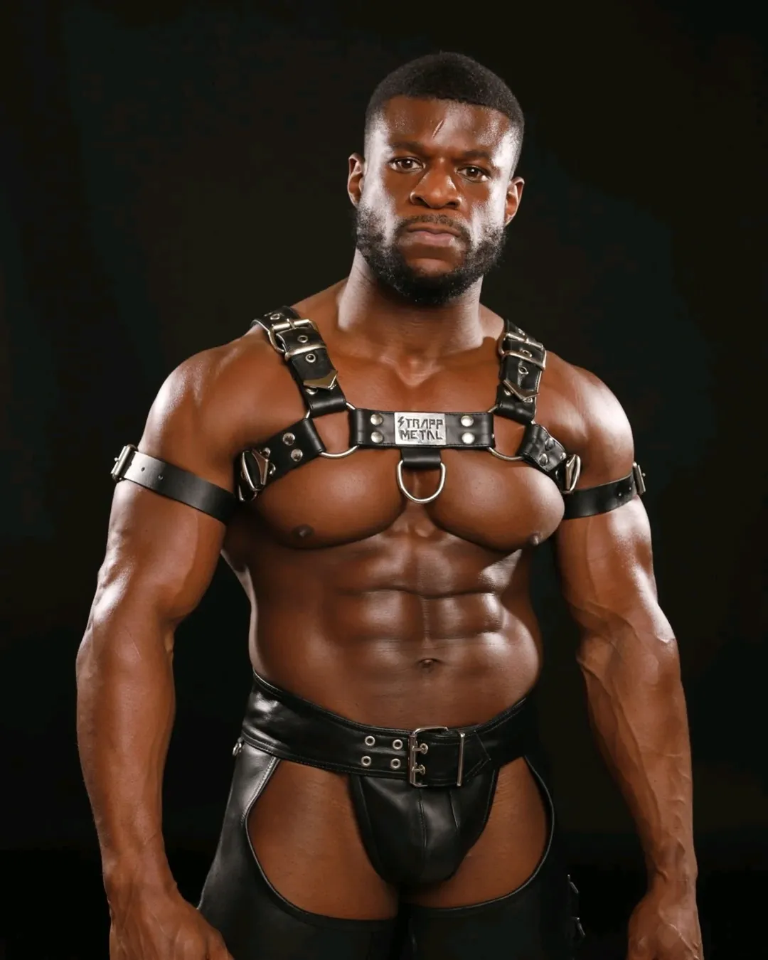 muscle guy in leather