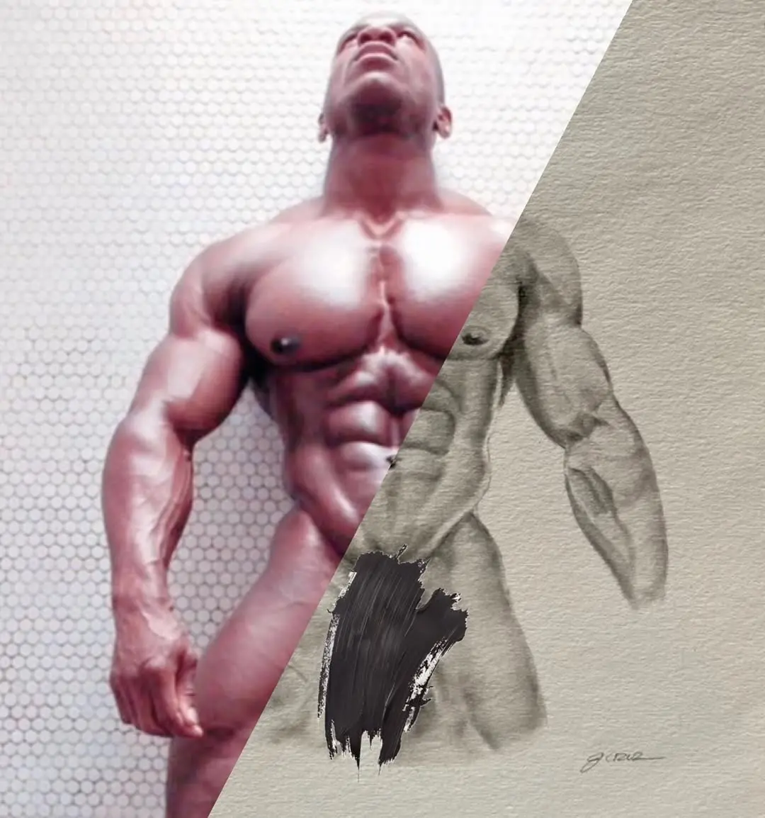 male muscle model