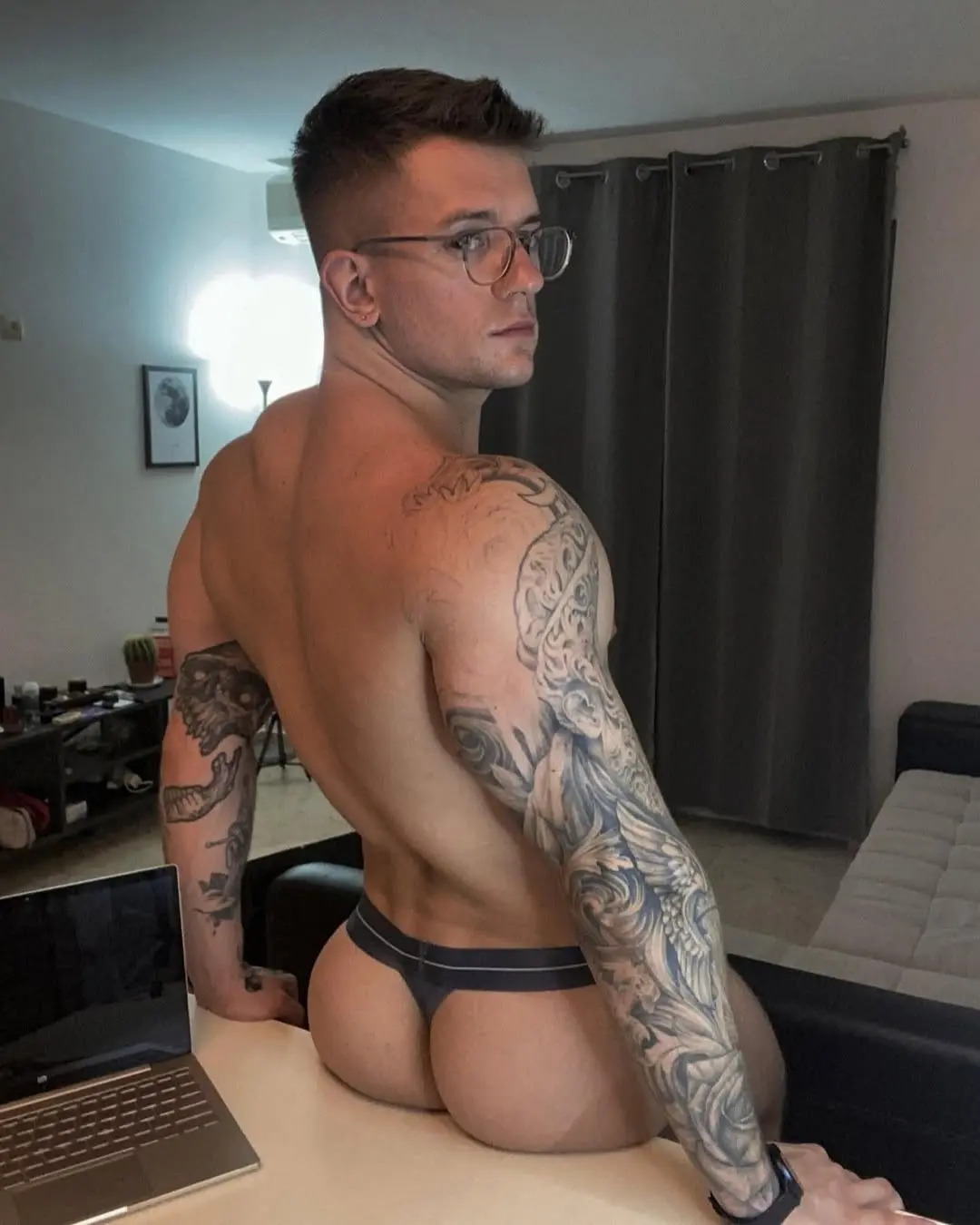 muscle butt in thong