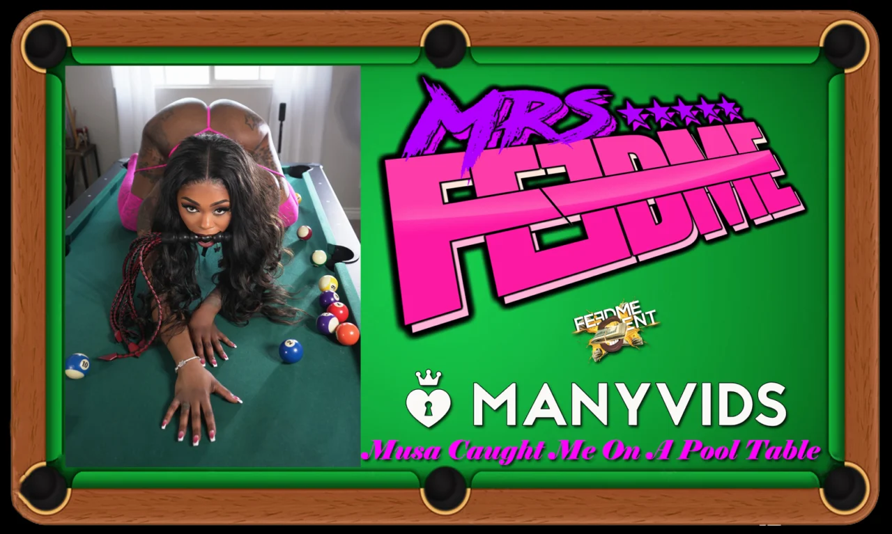 Mrs. Feed Me Teams Up with Musa Phoenix for New ManyVids Release, “Musa Caught Me On A Pool Table”