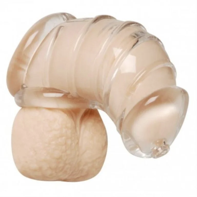 Master Series: Detained Soft Chasity Cage - Clear - 4"