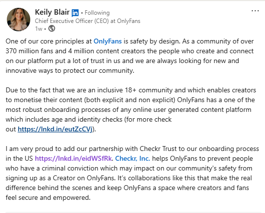 OnlyFans to Introduce Criminal Background Checks for Creators