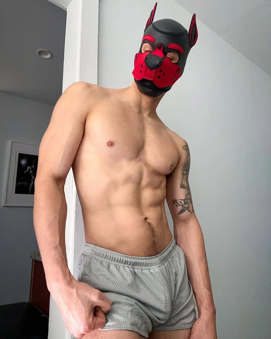 Zander Woodz in pup gear 