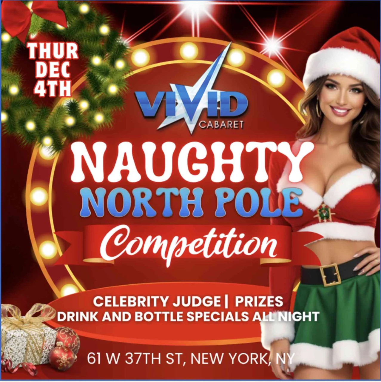 Vivid Cabaret New York Ushers In Holiday Season With ‘Naughty North Pole’ Dance Competition