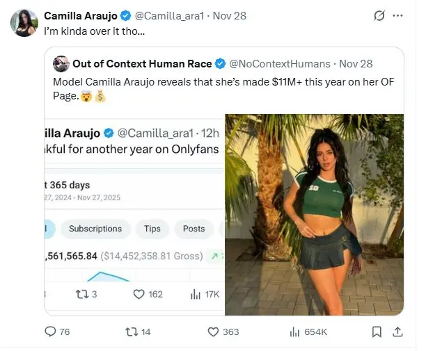 Bop House Star Camilla Araujo Announces She Is Quitting OnlyFans