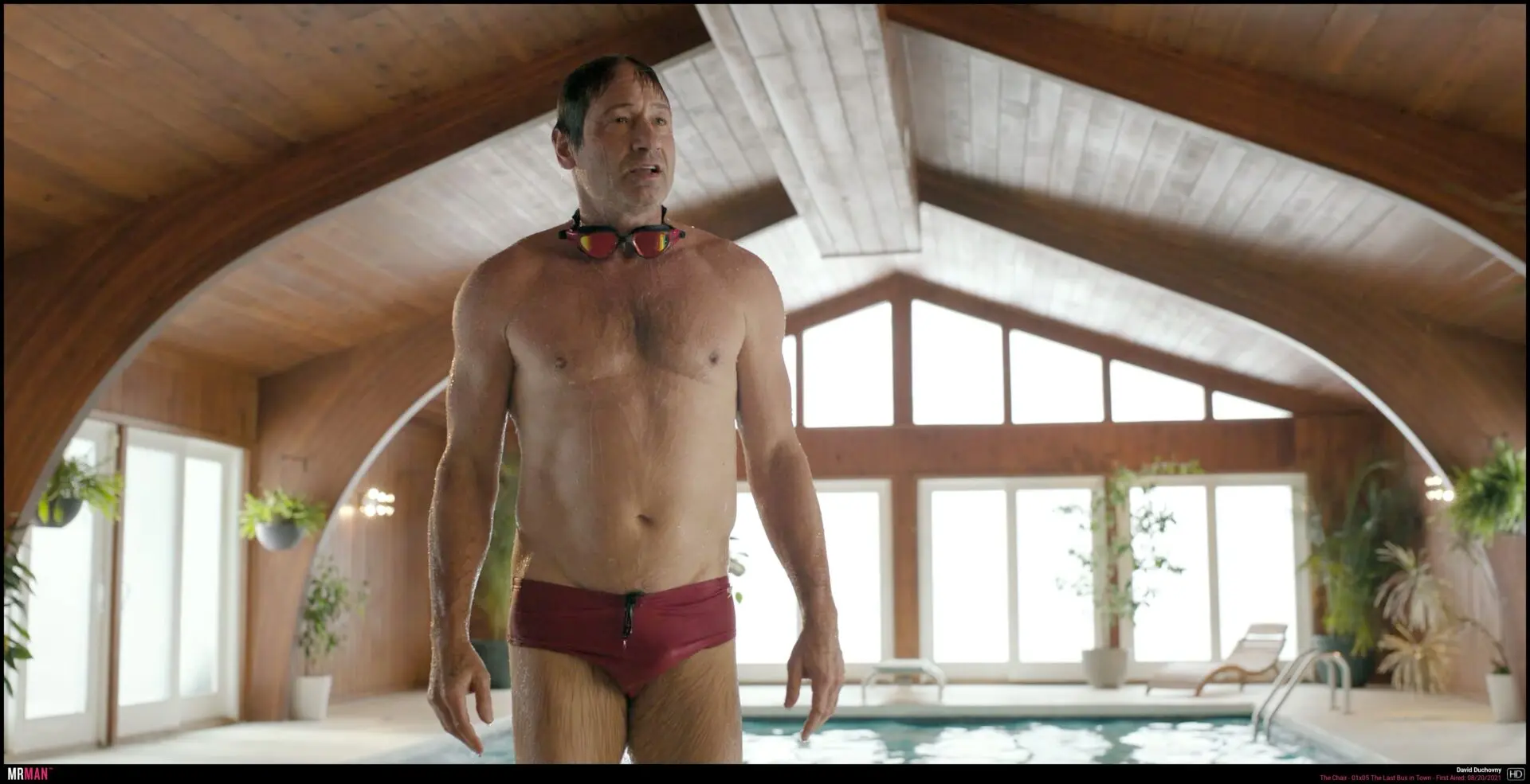 David Duchovny bulging in Speedo