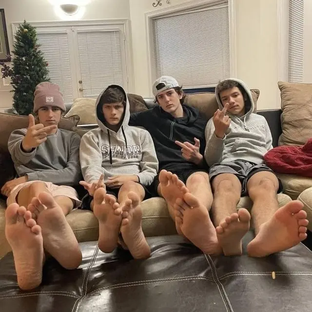 hot group of guys with naked feet