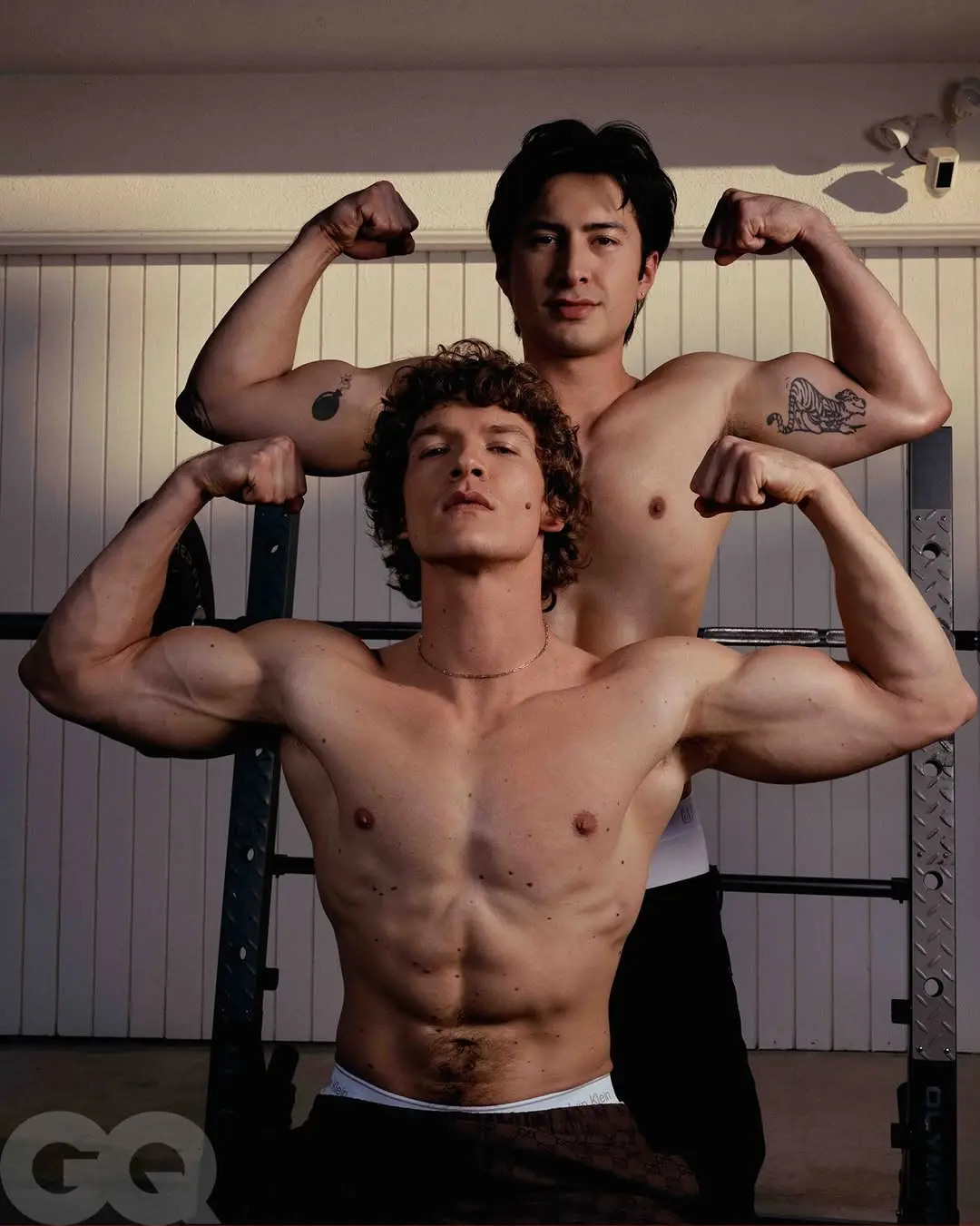 Heated Rivalry stars shirtless